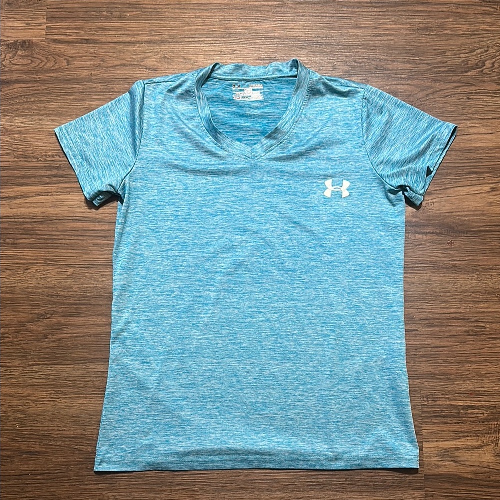 Under Armour Heathered Blue V-Neck Tee